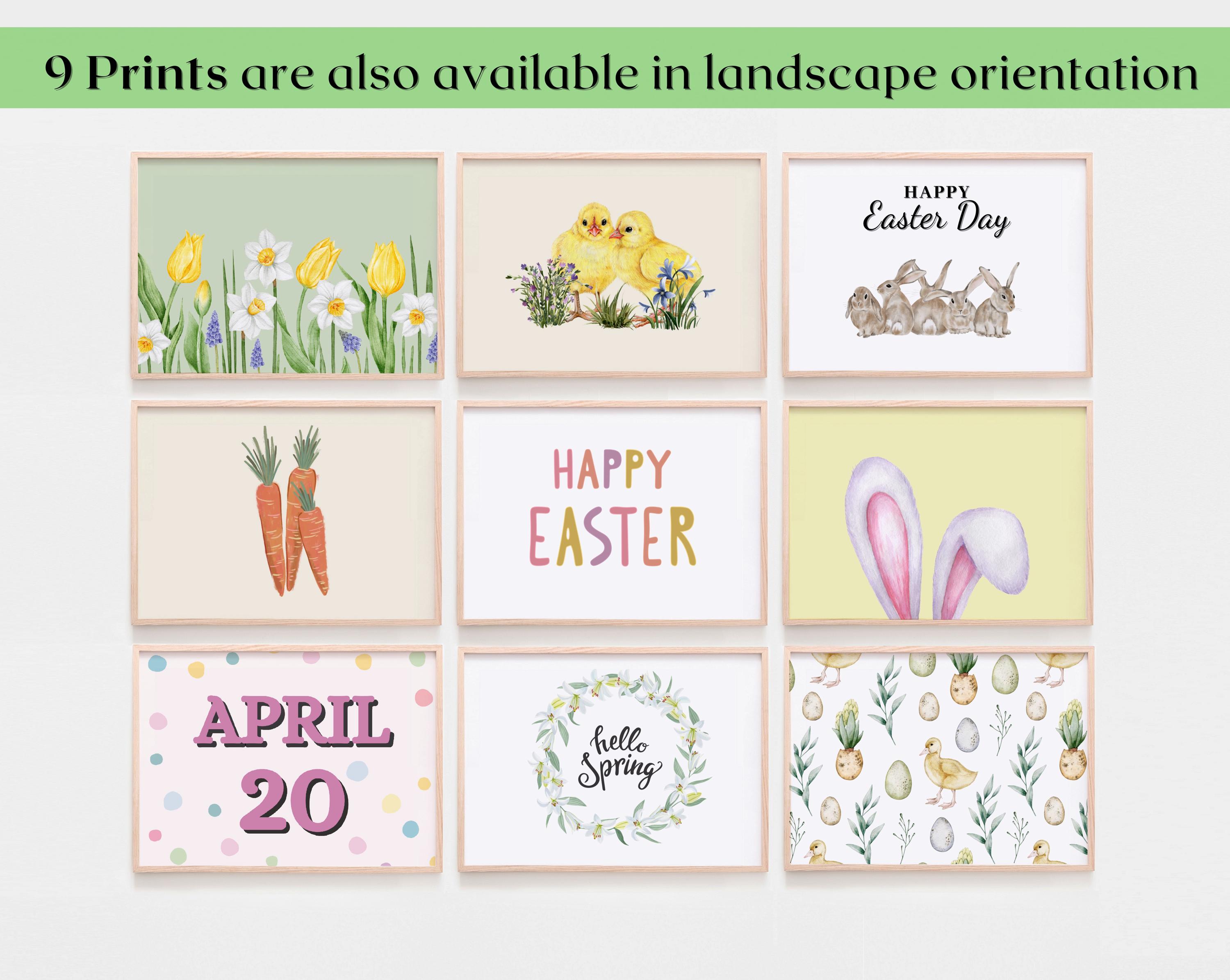 30 Easter Wall Art Prints, Spring Gallery Wall Set, Easter Egg Bunny ...