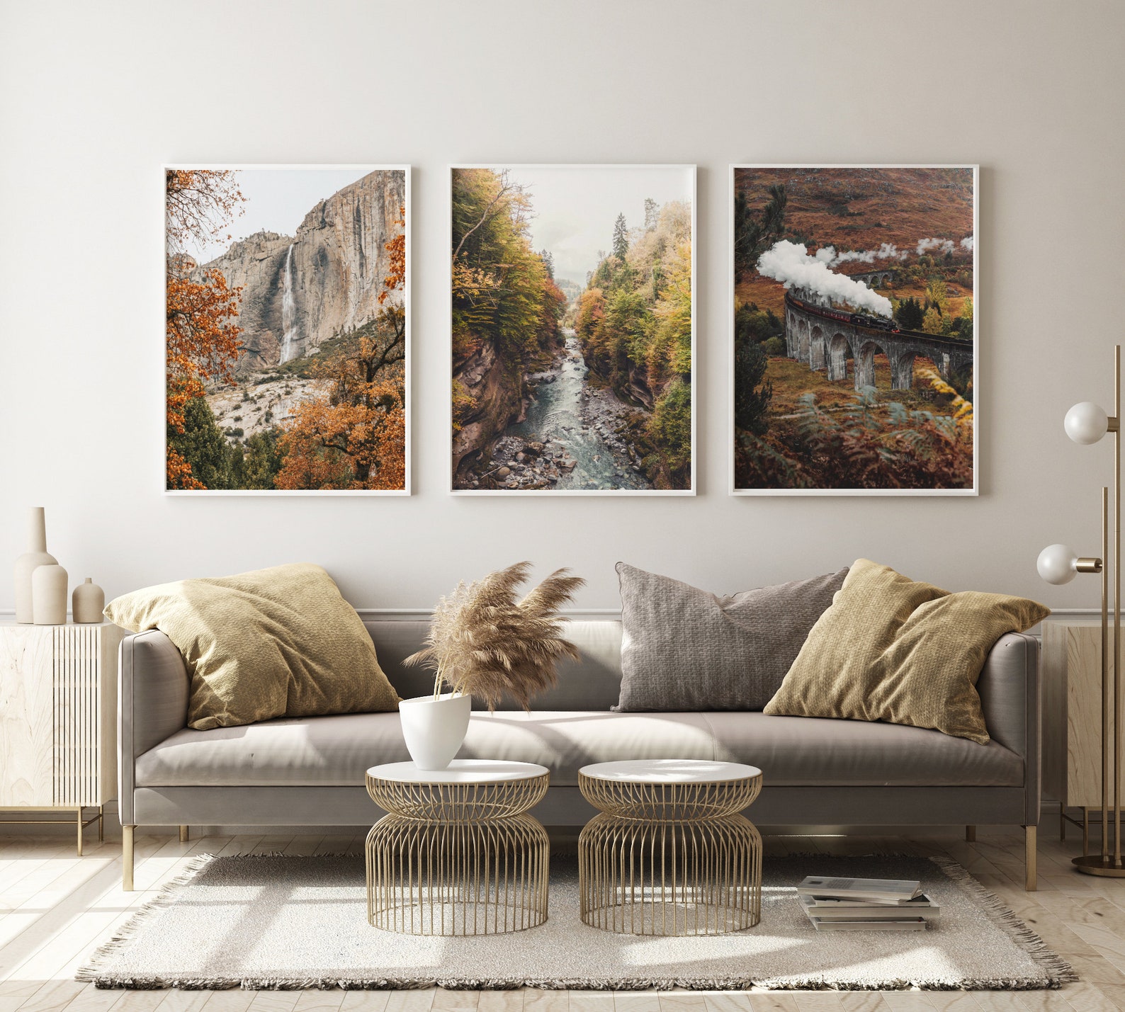 Fall Landscape Wall Art Set of 3 Prints Autumn Photography Etsy