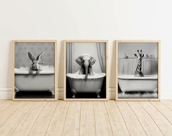 Nuovo arrivo Animali bianchi neri nella vasca Bagno Wall Art Canvas Painting Poster e stampe Wall Pictur per l'arredamento della camera One Piece  15