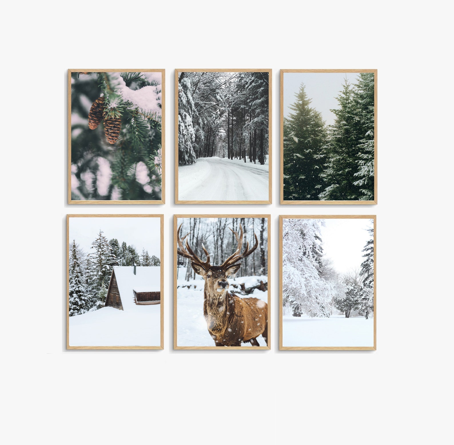 Modern Winter Wall Art Nordic Set of 12 Prints Holiday Etsy