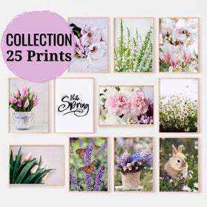 25 Spring wall art prints, spring printables, spring photo digital download, printable wall art