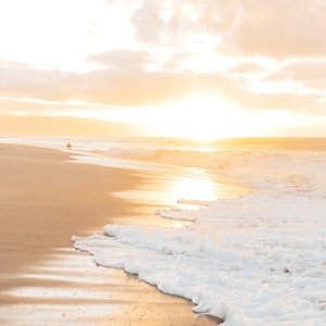 Neutral Sunset Coastal Print, Pastel Beach Photography, Sunrise Ocean ...