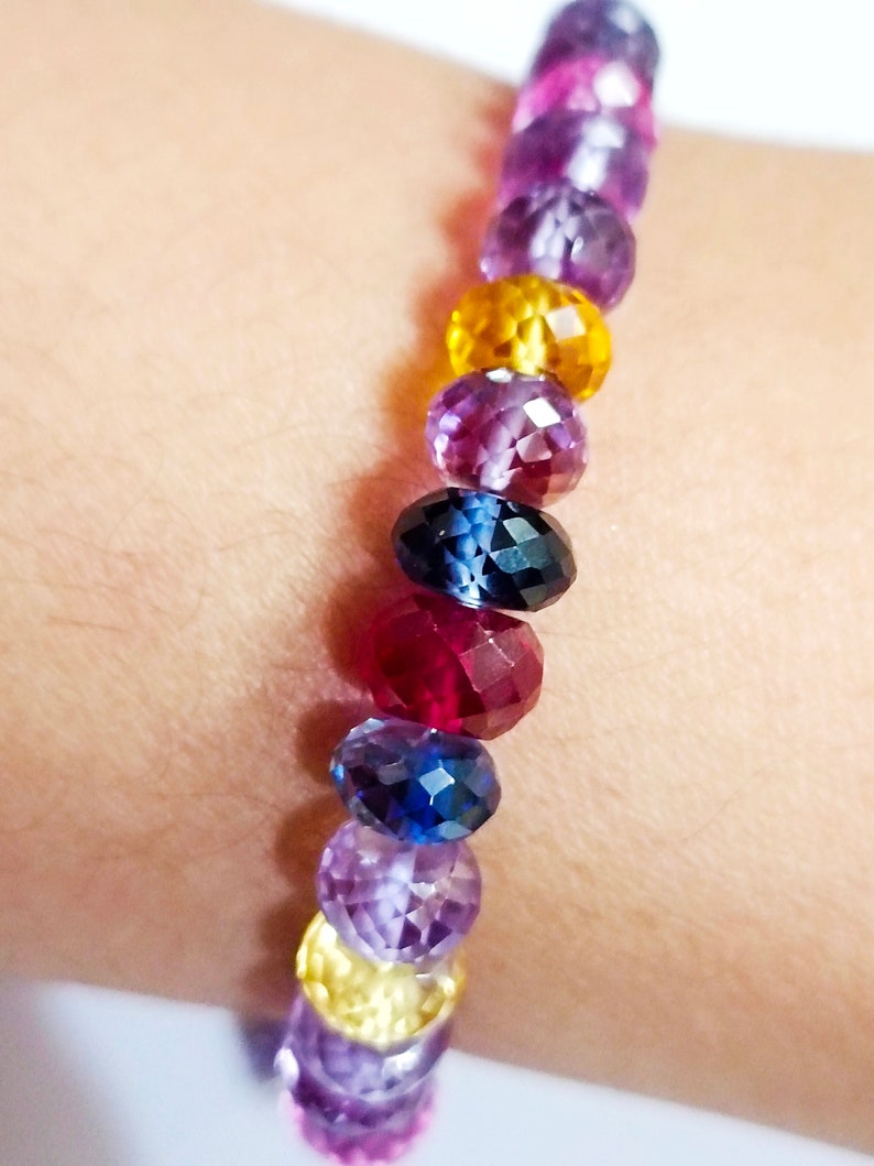 AAA Quality Alexandrite Bracelet'sAlexandrite Faceted Beaded Bracelet Sparkling Alexandrite Gemstone BeadsColor Change Alexandrite Bead image 10