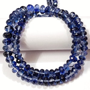 AAAA++ Quality-Blue Sapphire Faceted Rondelle Beads Genuine Sapphire Gemstone Beads Rare Sapphire Beads Full Sparkling Blue Sapphire Jewelry