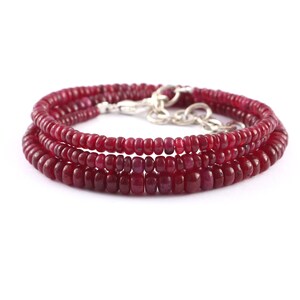 AAA+++Unheated Natural Ruby Beads Ruby Smooth Rondelle Beads, Longido Smooth Rondelle Beads, Ruby Plain Beads Necklace| Ruby Gemstone Beads