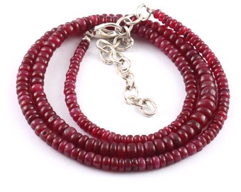 Cuentas De Rubí Natural De Piedras Preciosas Collares Y