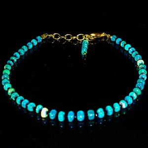 Natural Ethiopian Welo Fire Paraiba Opal And Black Spinal Gemstone Beads Bracelet| Paraiba Welo Opal Smooth Rondelle Beads Bracelet 7 Inch