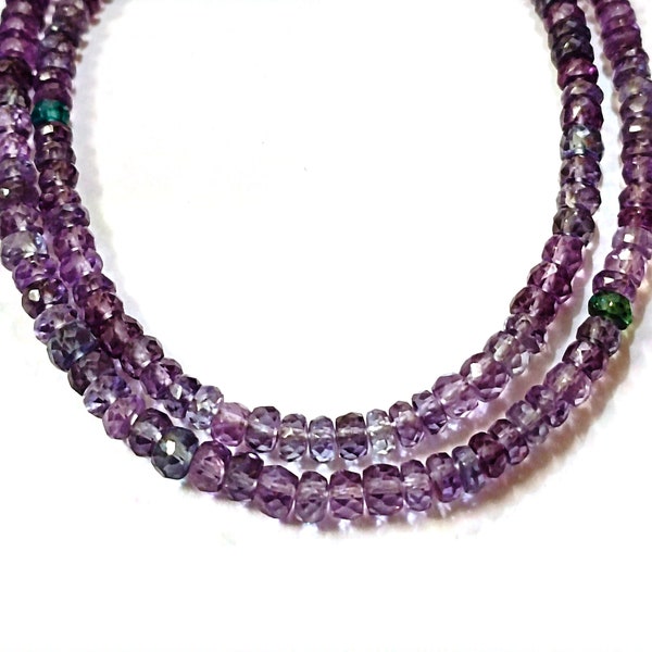 AAA+ TOP QUALITY- Alexandrite Faceted Rondelle Beads| Alexandrite Gemstone Beads| Alexandrite Sparkling Beaded Necklace For Making Jewelry