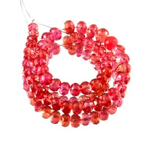 AAAA++So GORGEOUS-Padparadscha Sapphire Faceted Rondelle Beads Top QUALITY Orange Sapphire Beads Sparkle Sapphire Rondelle Sapphire Gemstone