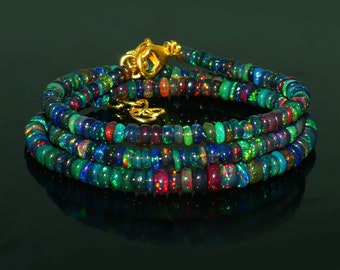 Collier De Perles Rondelles En Opale Naturelle D'Éthiopie - 42,0 Carats | Neuf Avec étiquettes