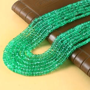 EXTREMELY RARE-Most Beautiful Natural Emerald Faceted Rondelle Bead| Zambia Emerald Faceted Rnondelle Beads Emerald Beads For Making Jewelry