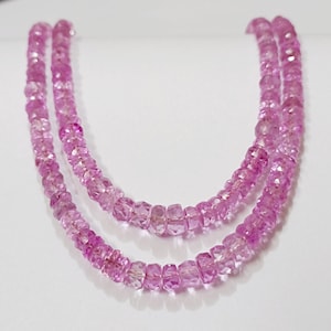 Pink Sapphire Faceted Rondelle Beads Sparkling Sapphire Gemstone Beads Sapphire Beads Strand Wholesale Sapphire Beads AAA+ Gift For Her