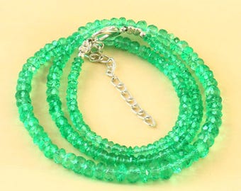 EMERALD NECKLACE'S|AAA+++ Natural Emerald Faceted Rondelle Beads| Zambia Emerald Faceted Rnondelle Beads| Emerald Beads For Making Jewelry