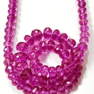 Pink Sapphire Faceted Rondelle Beads Sparkling Sapphire Gemstone Beads Sapphire Beads Strand Wholesale Sapphire Beads AAA+ Gift For Her