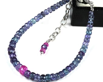 AAA++ Quality Alexandrite Bracelet's|Alexandrite Faceted Rondelle Beads| Sparkling Alexandrite Gemstone Beads|Color Change Alexandrite Beads