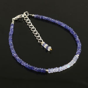 AAA+Tanzanite Faceted Beads Bracelet|Natural Tanzanite Faceted Rondelle Beads|Tanzanite Gemstone Bead|Sparkling Beads Bracelet|Natural Beads