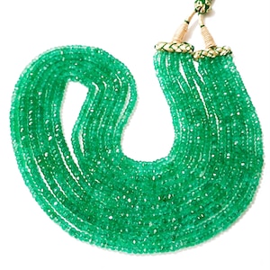 EMERALD NECKLACE| Top Quality Natural Emerald Faceted Rondelle Beads|Zambia Emerald Faceted Rnondelle Beads|Emerald Beads For Making Jewelry