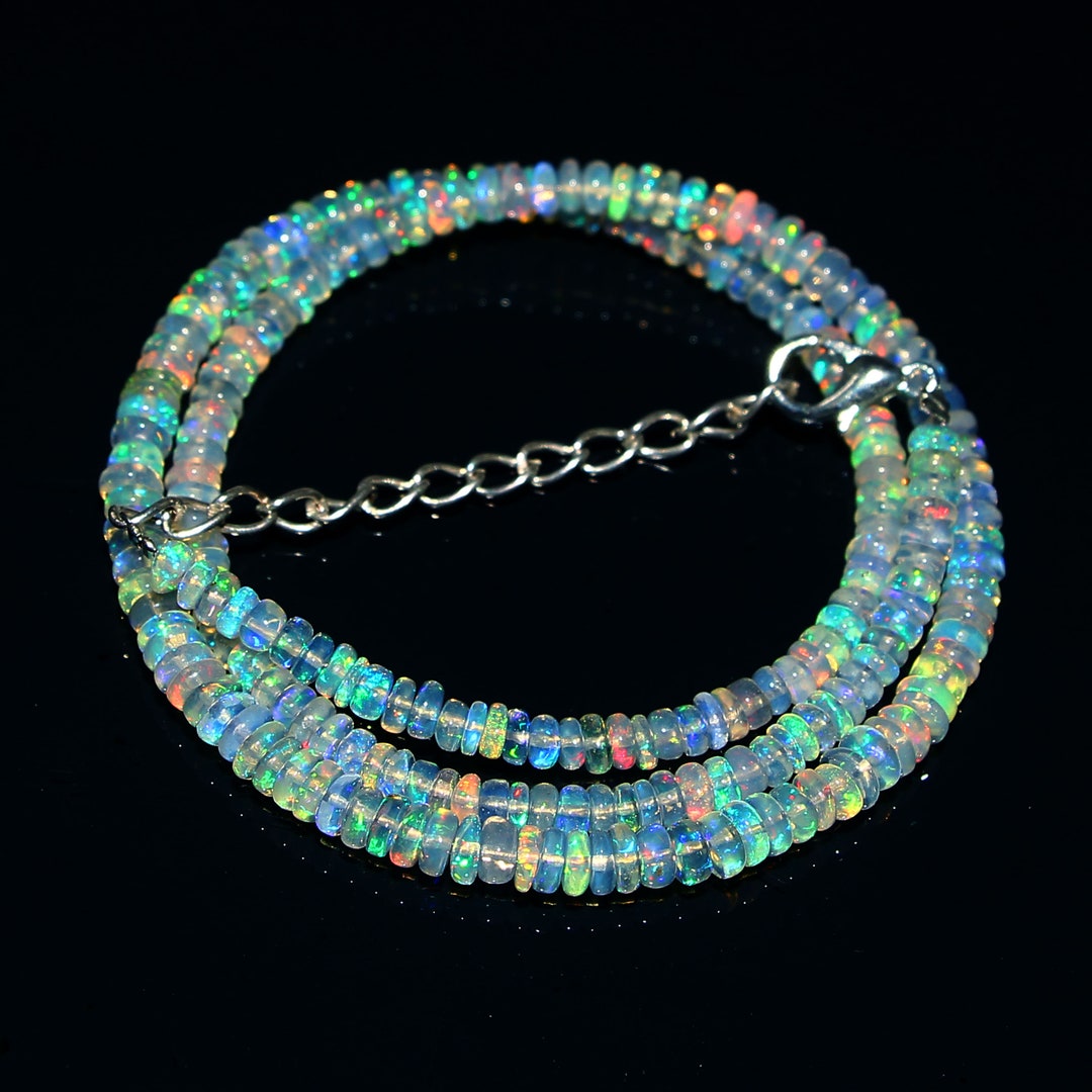 Natural Ethiopian Welo Fire Opal Smooth Rondelle Beads | Opal Rondelle ...