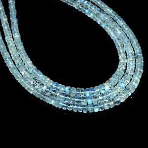 Sri Lankan Moonstone Necklace | | AAA+ Rainbow Moonstone Faceted Beads Necklace | Natural Moonstone Faceted Beads | Wholesale Gemstone Beads