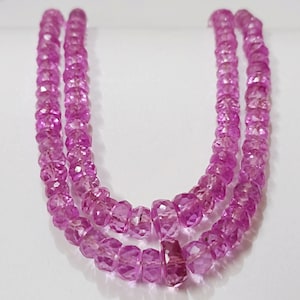 Pink Sapphire Faceted Rondelle Beads Sparkling Sapphire Gemstone Beads Sapphire Beads Strand Wholesale Sapphire Beads AAA+ Gift For Her