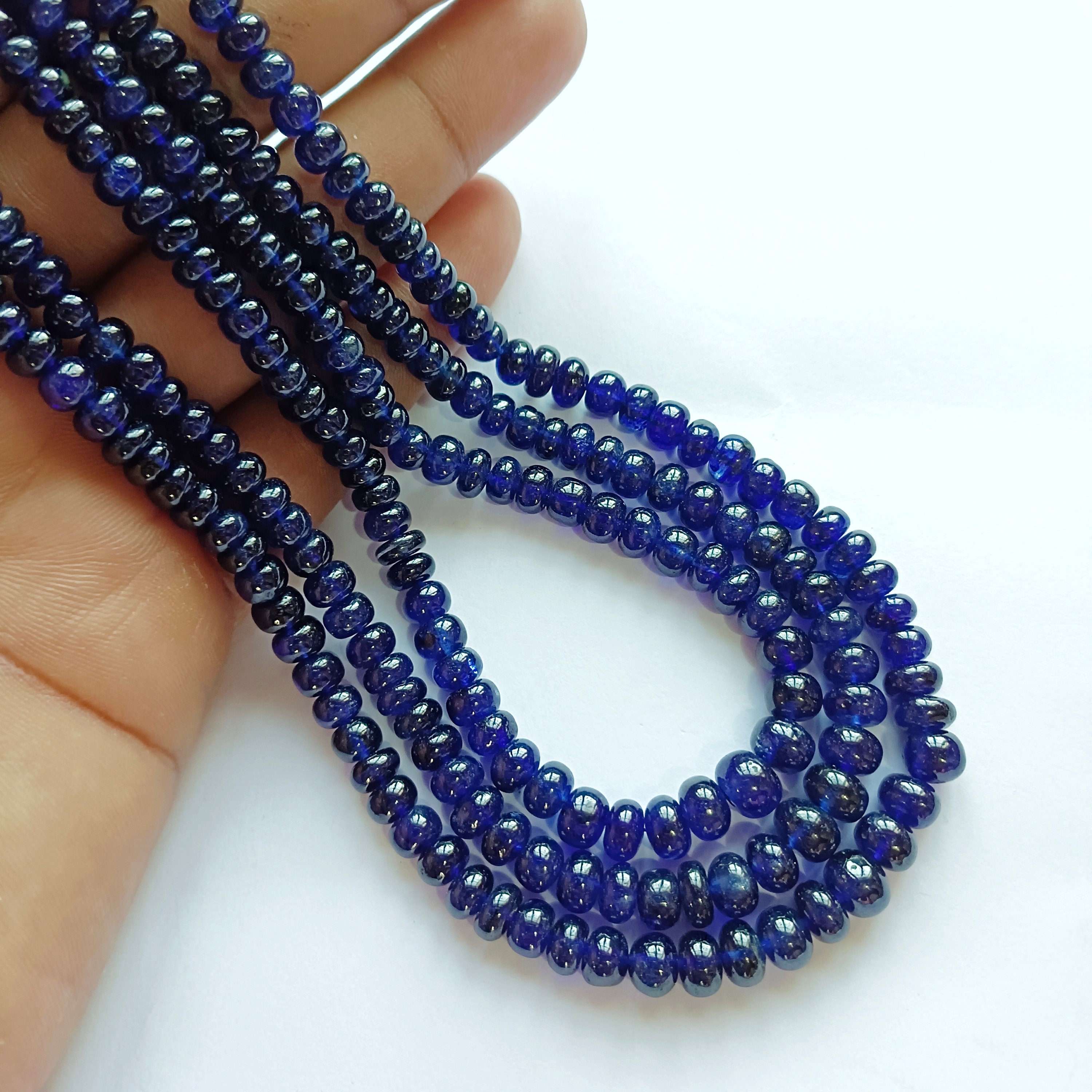 Long Majestic Blue Beaded Necklace – Urban Craft Gourmet