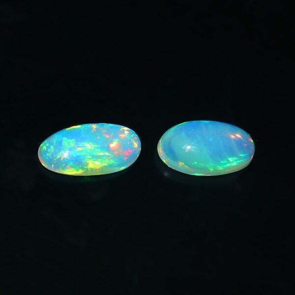 100% Natural Ethiopian Opal Multi Fire Opal Cabochons Oval Shape Welo Opal Stone Opal Loose Gemstone Jewelry Making 5.10 Carat 7X13X4 MM