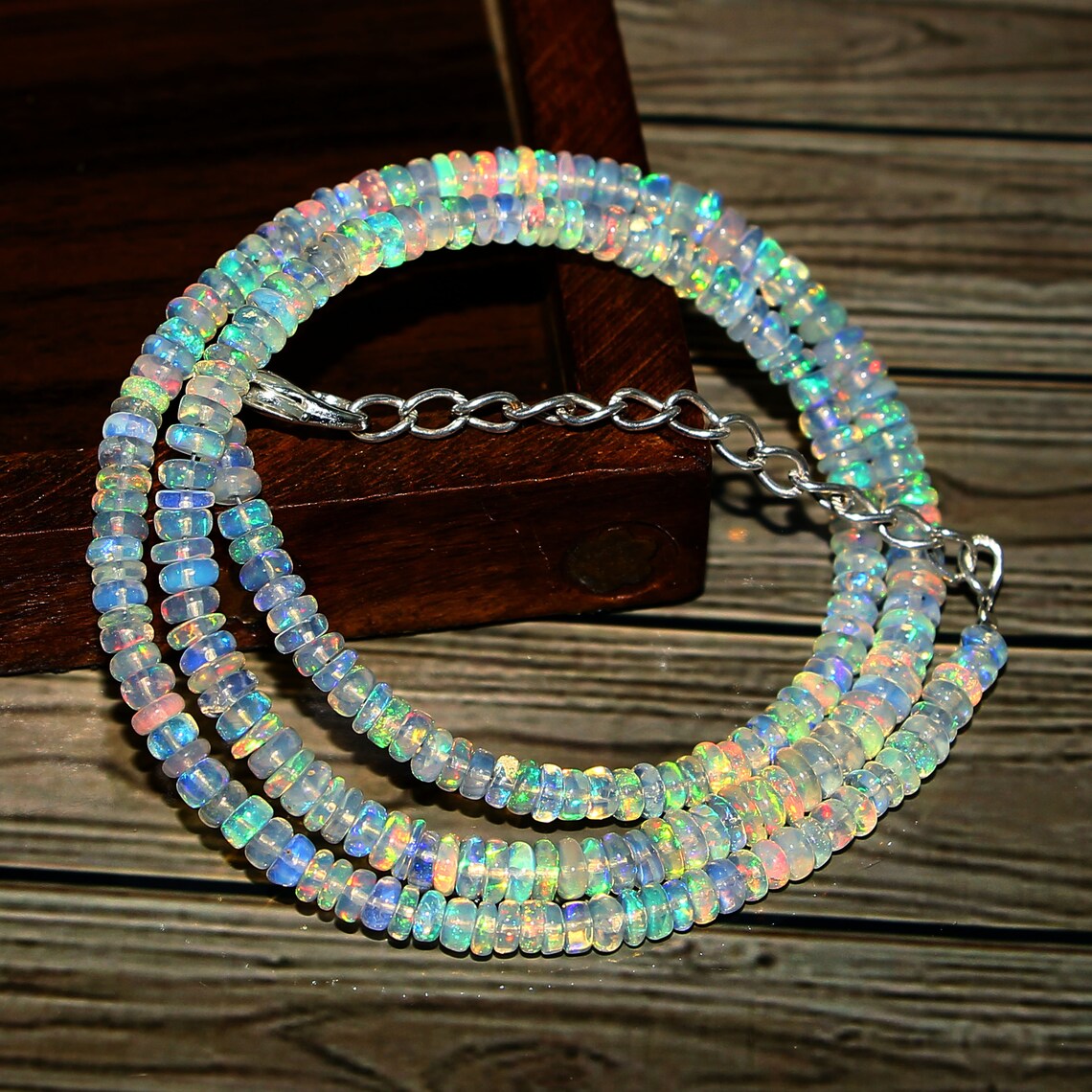 Natural Ethiopian Welo Fire Opal Smooth Rondelle Beads | Opal Rondelle ...