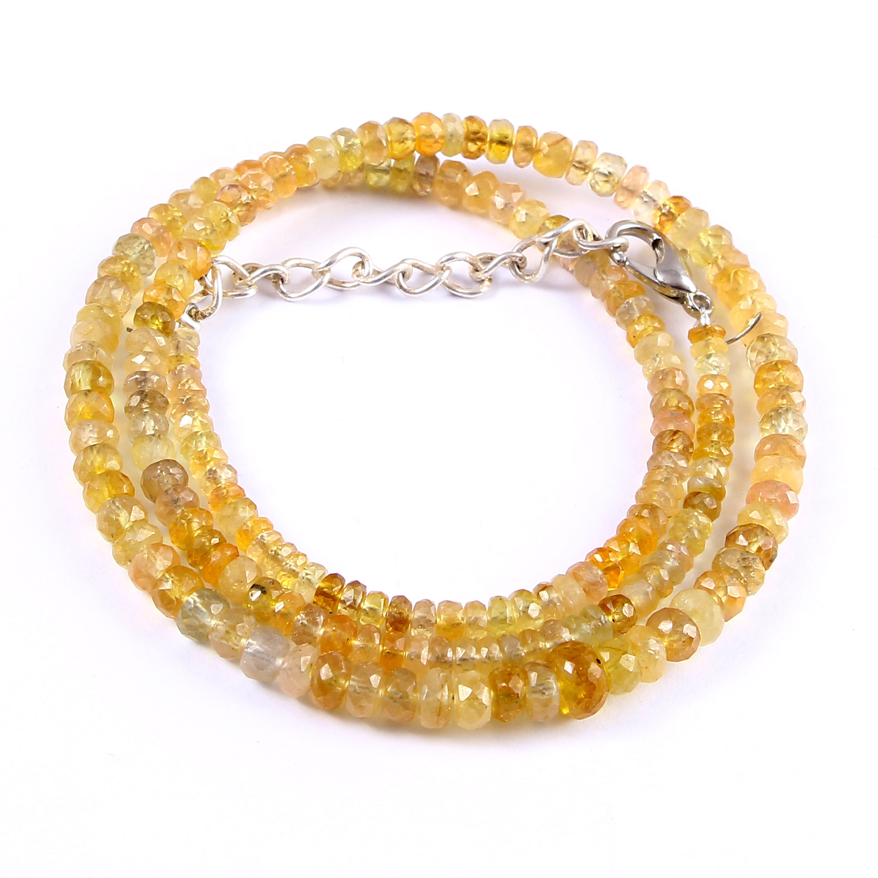 yellow sapphire beads necklace
