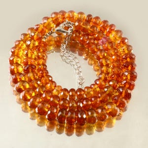 AAAA+++QUALITY Rarest- PADPARADSCHA Sapphire Beads Orange Sapphire Faceted Rondelle Beads Sapphire Gemstone Beads| Sparkling Sapphire Beads