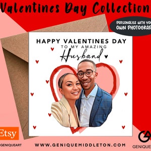 Cartolina di San Valentino Fotografia personalizzata / Nome / Messaggio (Moglie / marito / Fidanzata / Fidanzato) - [Nero, Razza mista, Doppia eredità, Afro]