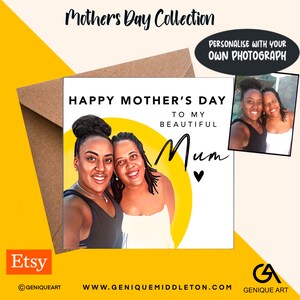 Moederdagkaart Gepersonaliseerd - Moeder / Nan / Tante / GodmotherGeboortedag Gepersonaliseerde naam / bericht - [Zwart, Gemengd Ras, Dual Heritage, Afro Hair]