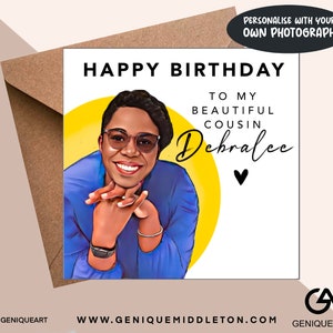 Black Woman/Man  Birthday Personalised Name/Message  - [Black, Mixed Race, Dual Heritage, Afro Hair]