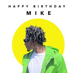 Happy Birthday Gepersonaliseerde Kaart -Verjaardag Gepersonaliseerde Naam / Bericht - [Zwart, Gemengd Ras, Dual Heritage, Afro Hair]