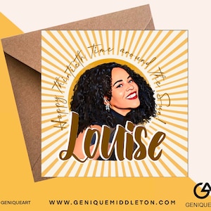 Zwarte Vrouw Sunshine Verjaardag Gepersonaliseerde Naam / Bericht - [Zwart, Gemengd Ras, Dual Heritage, Afro Hair]