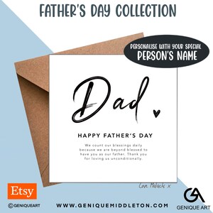 Vatertagskarte Liebe/ Segen DAD /GRANDAD /Stiefvater