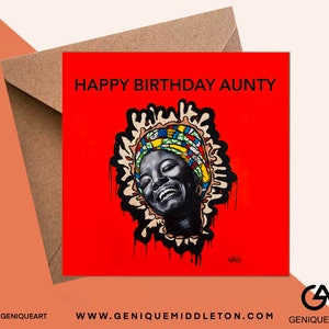 Black Woman Birthday Personalised Card -Black Woman - Maya Angelou Inspirational [Black, Mixed Race, Dual Heritage, Afro Hair, Canerow,Love]