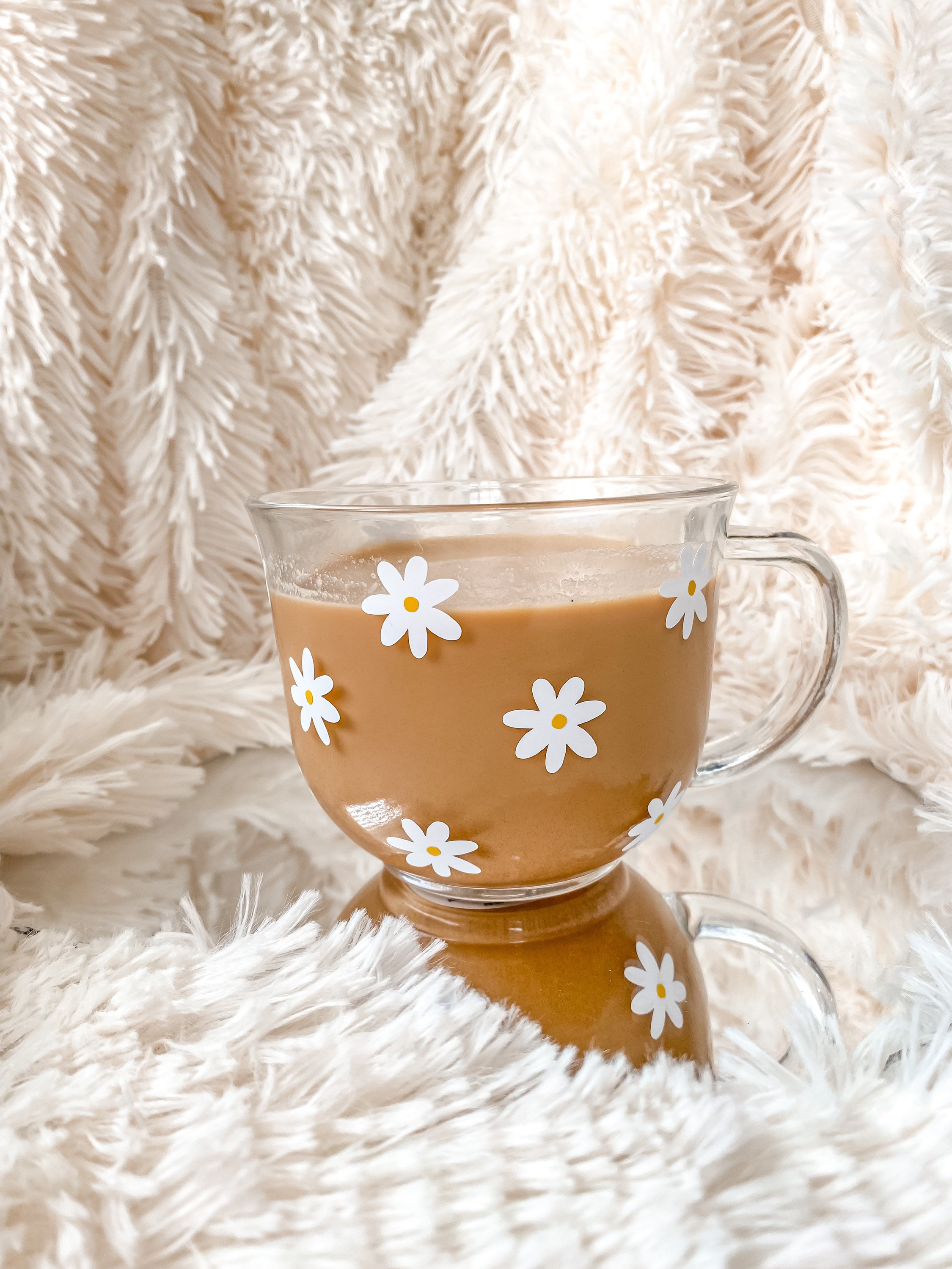 Tazza Con Fiori - Doppia Parete in Vetro Trasparente Con Fiori Secchi