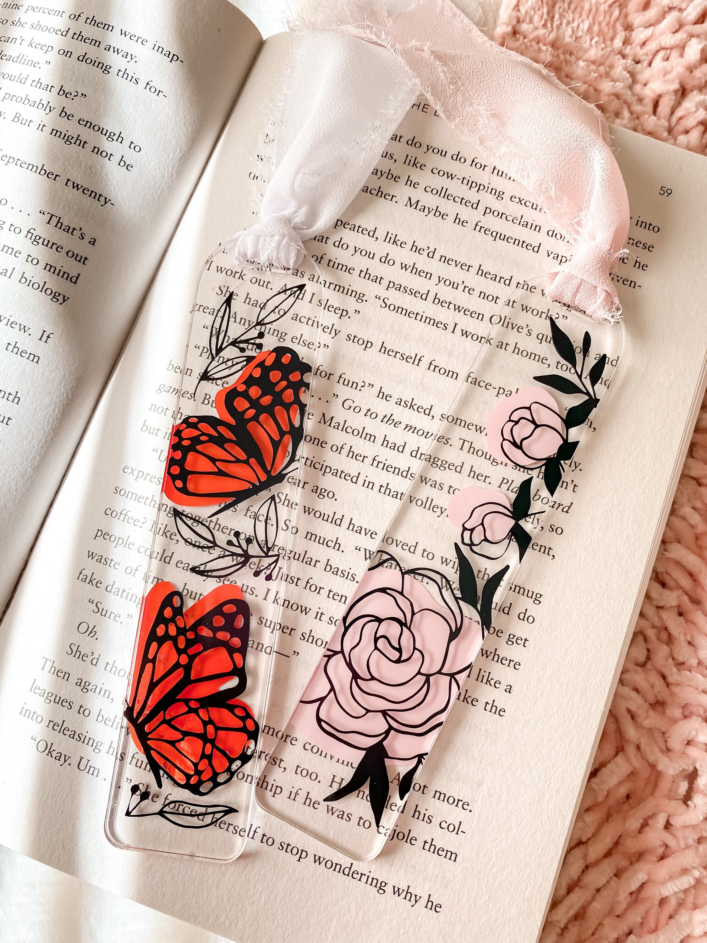 Butterfly Acrylic Bookmark Cute Bookmark Acrylic Bookmark Book