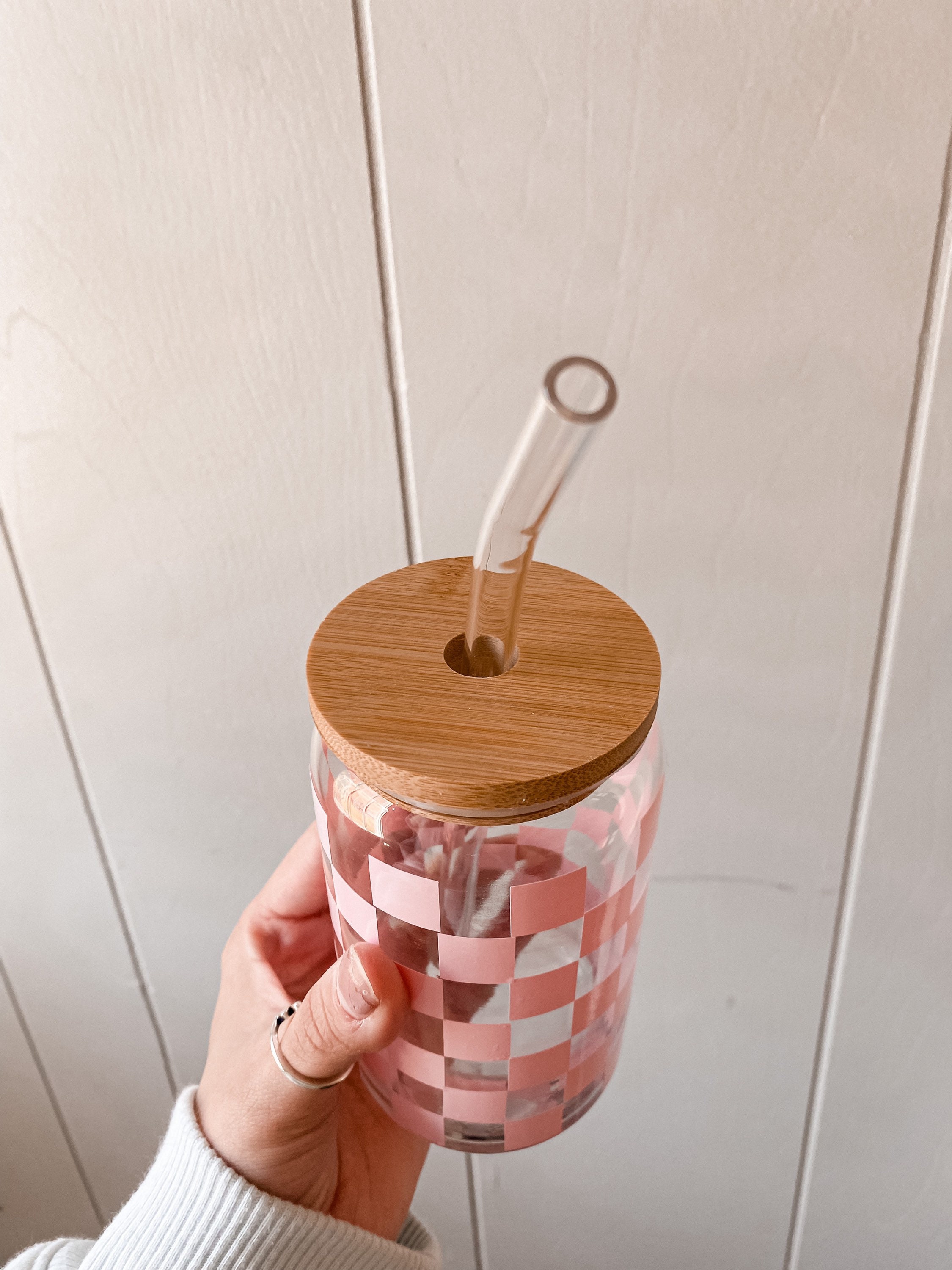 Glass Can with Lid + Straw - Manifest That Sh*t – She She Boutique