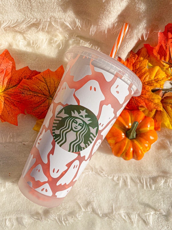 Buy Halloween Ghosts Reusable Starbucks Iced Coffee Tumbler Online in India  - Etsy
