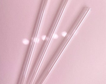 Reusable 8” Glass Straw: For Use With or Without Lids