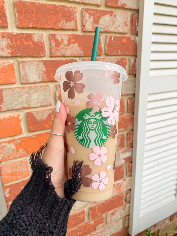 Pink Retro Flowers Starbucks Cup Gift for Daisy Lover and Best