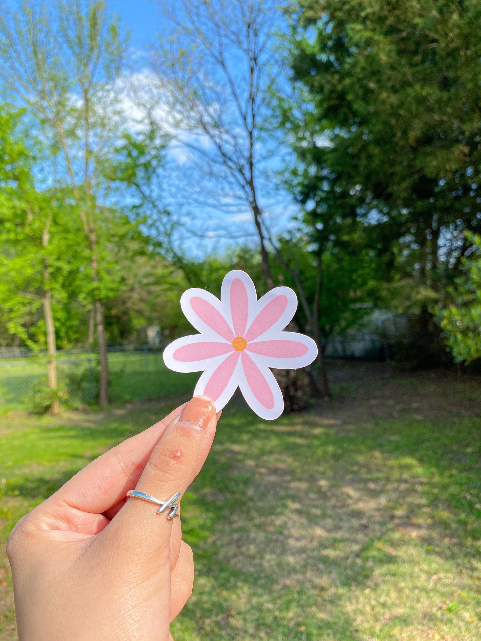 Pink Daisy Sticker Pink Daisy Sticker Waterproof Stickers Positivity Kindness | Etsy