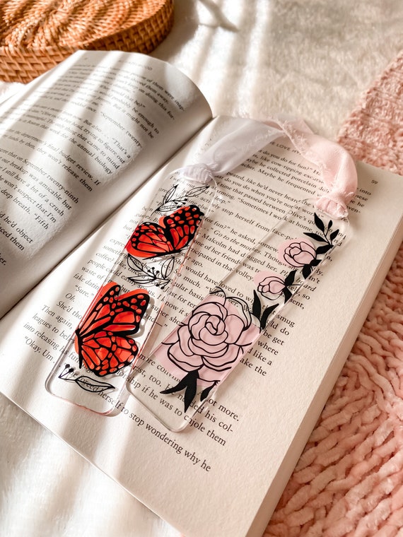 Buy Aesthetic Acrylic Bookmark With Boho Ribbon Butterfly Lover Online in India - Etsy