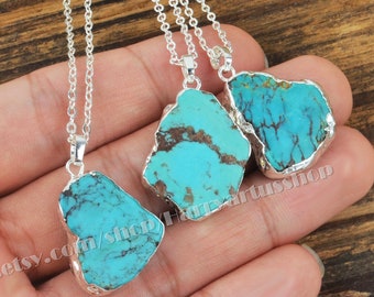 Genuine Turquoise Real Turquoise Necklace Blue Gemstone Necklace Southwestern Jewelry Turquoise Necklace for Women Turquoise Necklace