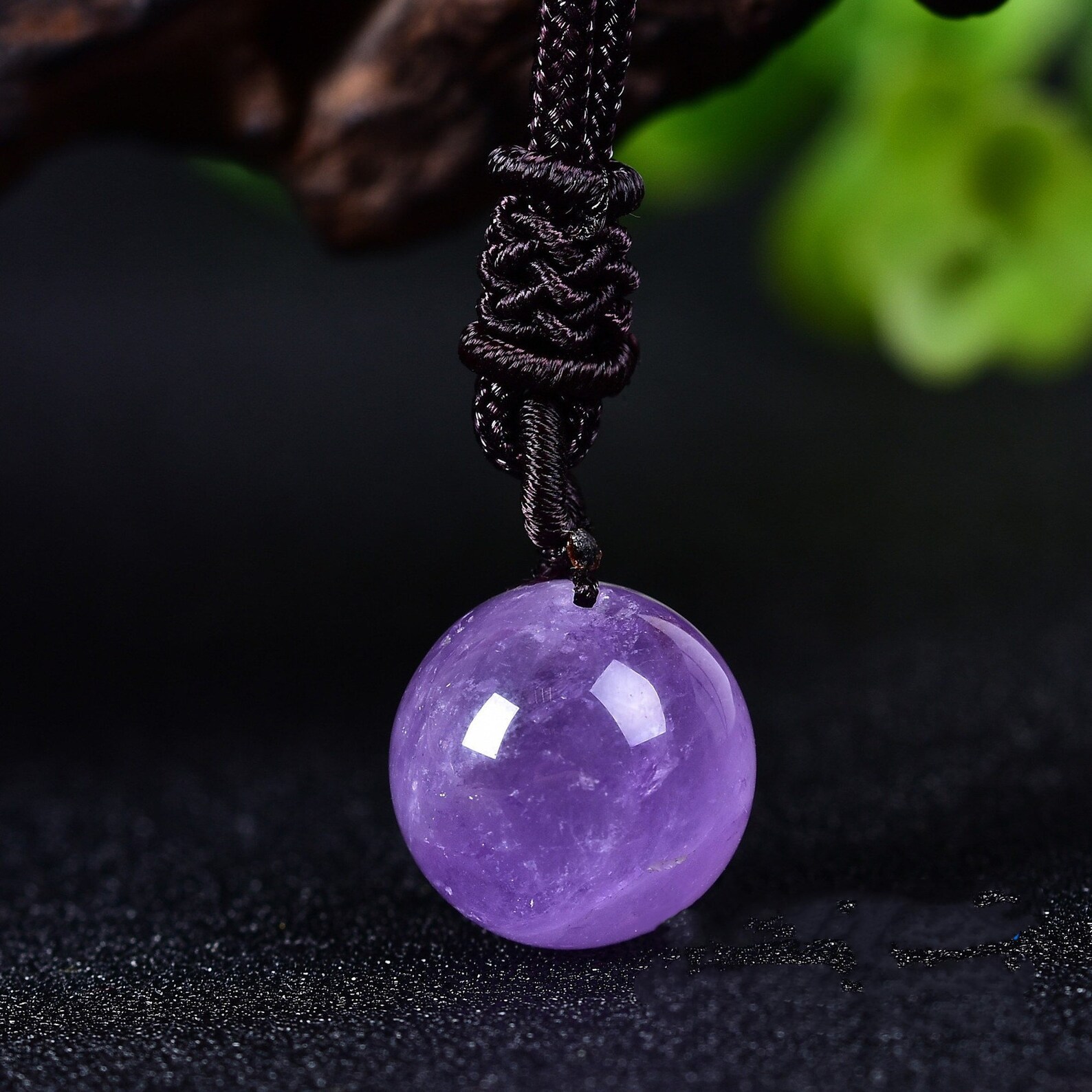 Amethyst Crystal Pendant Necklacenatural Amethyst Healing Etsy