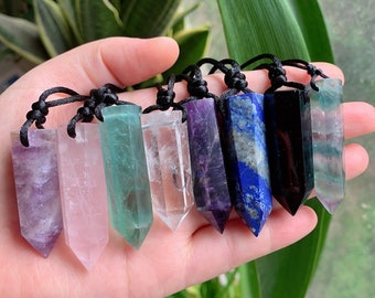 Quartz Healing Stone Pendant Natural Stone Gem Necklace For Women Men Jewelry Quartz Healing Stone Pendant Natural Stone Gem Necklace For Women Men Jewelry