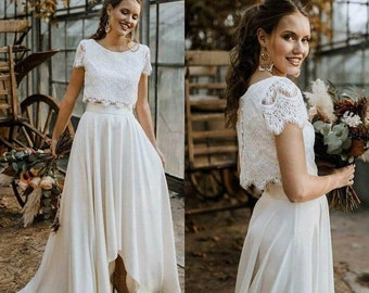 Two Piece Wedding Dress Boho | Etsy