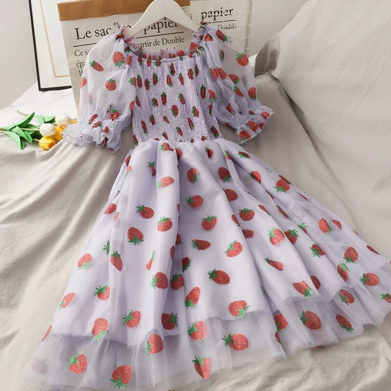 Cottagecore Clothing Strawberry Midi Dress Vintage Dress - Etsy