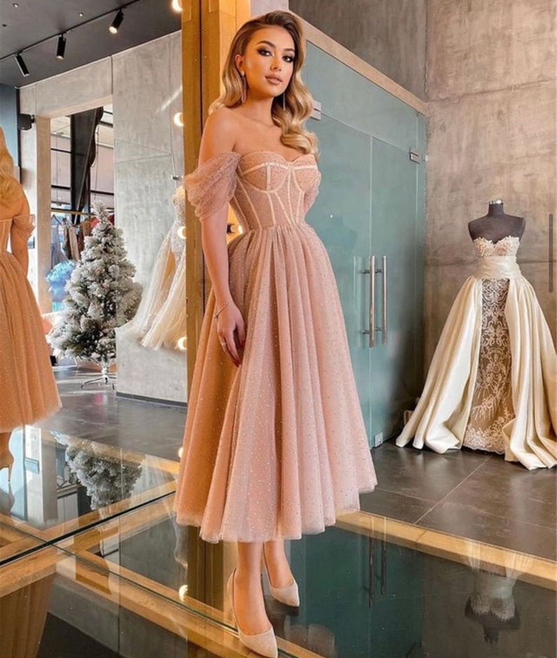 caroline gingham tulle corset gown